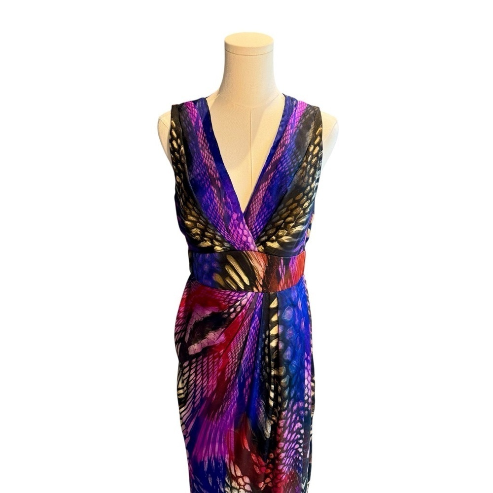 Boston Proper - Multicolor Slide Slit Maxi Dress Sz 6 - Picture 3 of 9